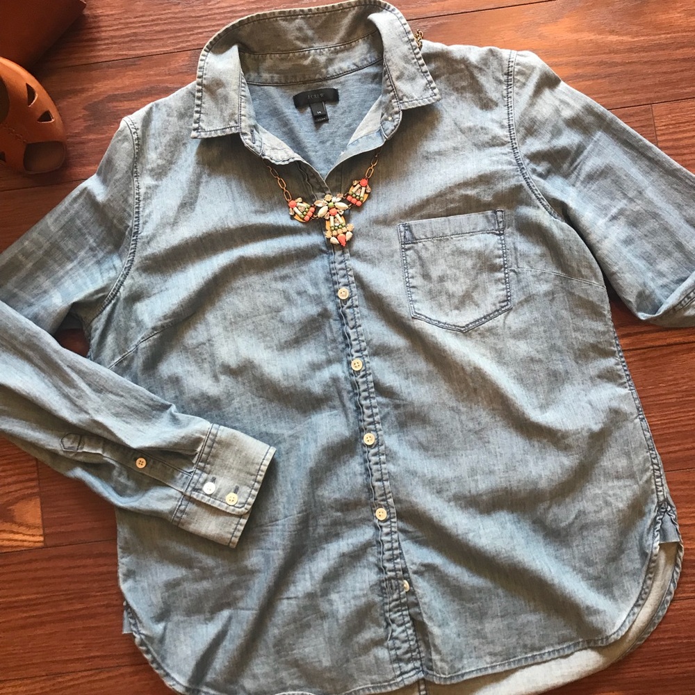 J. Crew Everyday Chambray Shirt (Size 14)